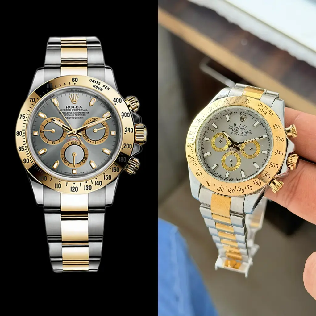Rolex cosomograph Daytona platinum Grey dial with Gold CERACHROM BEZEL